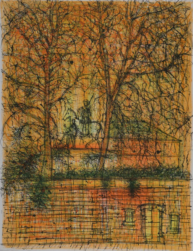 Lithograph Carzou - Homme à cheval, 1962