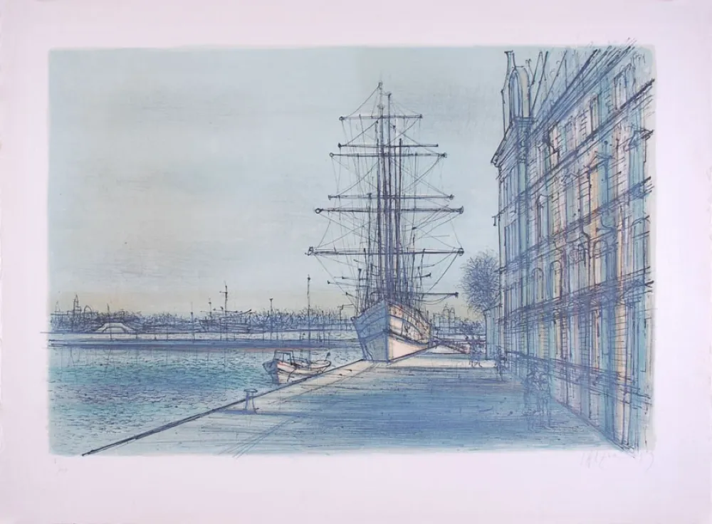 Lithograph Carzou - Le Bateau école à Venise