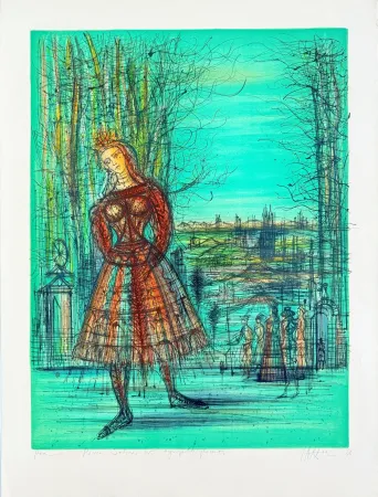 Lithograph Carzou - Princesse d'Azur