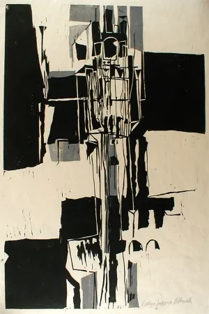 Woodcut Casarella - Gothic Tower