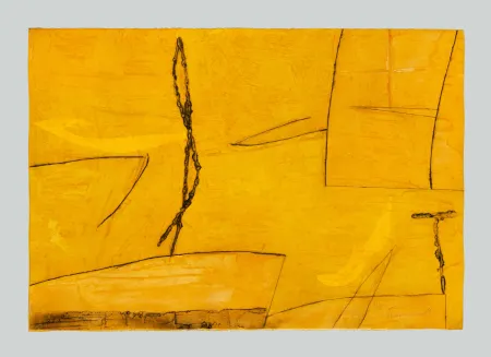 Etching And Aquatint Cascella - Composizione gialla