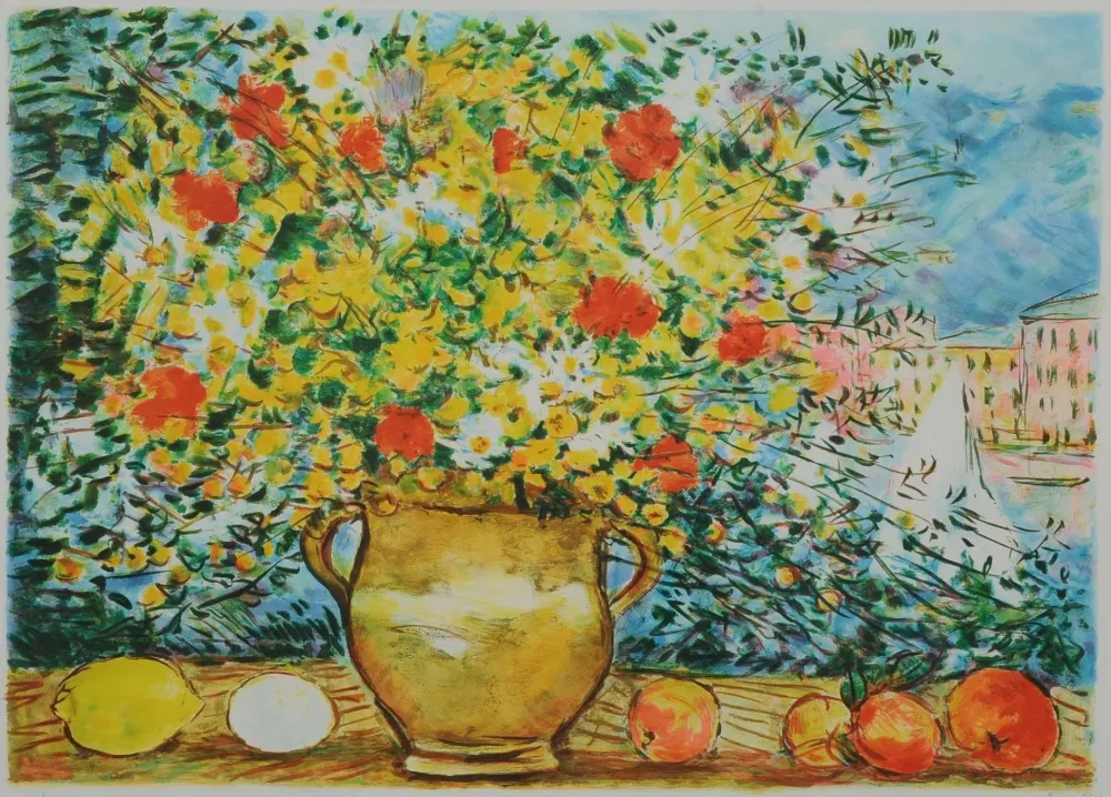 Lithograph Cascella - Vaso di fiori