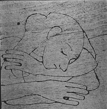 Woodcut Casorati - Donna che si riposa