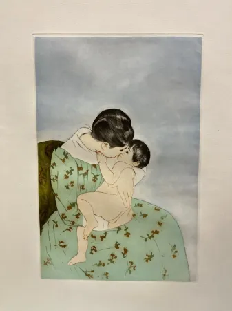 Drypoint Cassatt - Le baiser maternel