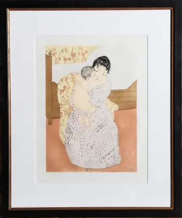 Etching Cassatt - Maternal Caress
