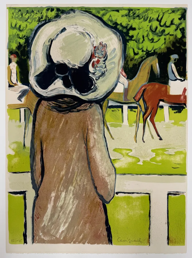 Lithograph Cassigneul  - Elégante au champ de cours