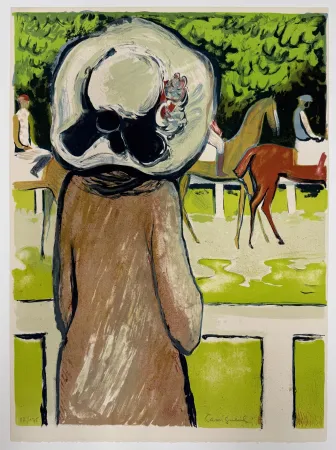 Lithograph Cassigneul  - Elégante au champ de cours