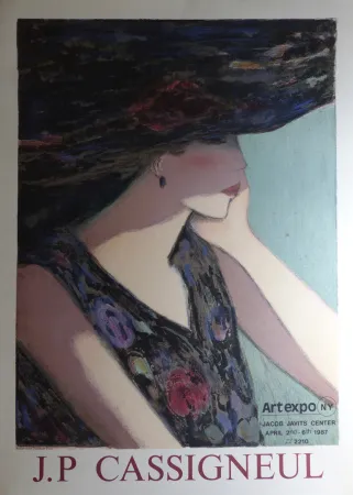 Poster Cassigneul  - Jean-Pierre Cassigneul (1935 -), art expo New York. 1987. Affiche lithographique