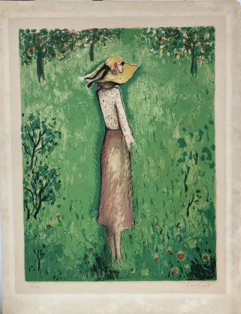 Lithograph Cassigneul  - Jean-Pierre Cassigneul (né en 1935) Les Pommiers -  1974.