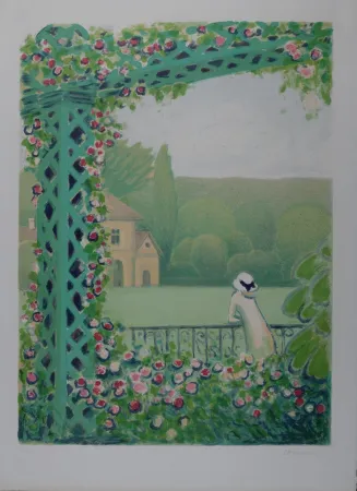 Lithograph Cassigneul  - La Véranda, 1978 - Hand-signed