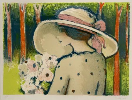 Lithograph Cassigneul  - Le Arbes Rouge