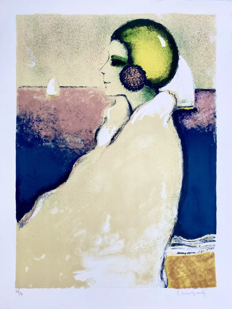 Lithograph Cassigneul  - Le Bonnet de Bain