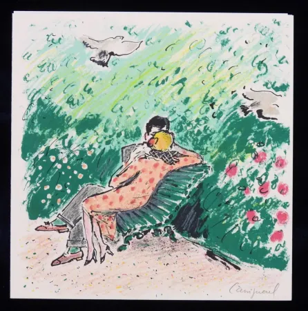 Lithograph Cassigneul  - Les amoureux sur un banc