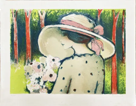 Lithograph Cassigneul  -  Les Arbres Rouges