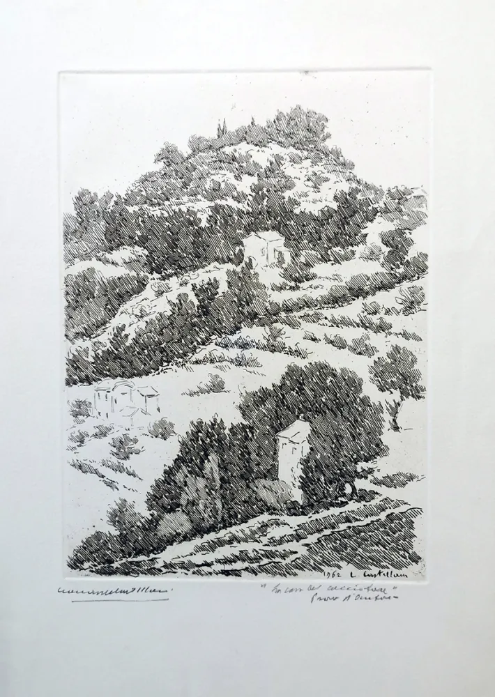 Engraving Castellani - La casa del cacciatore