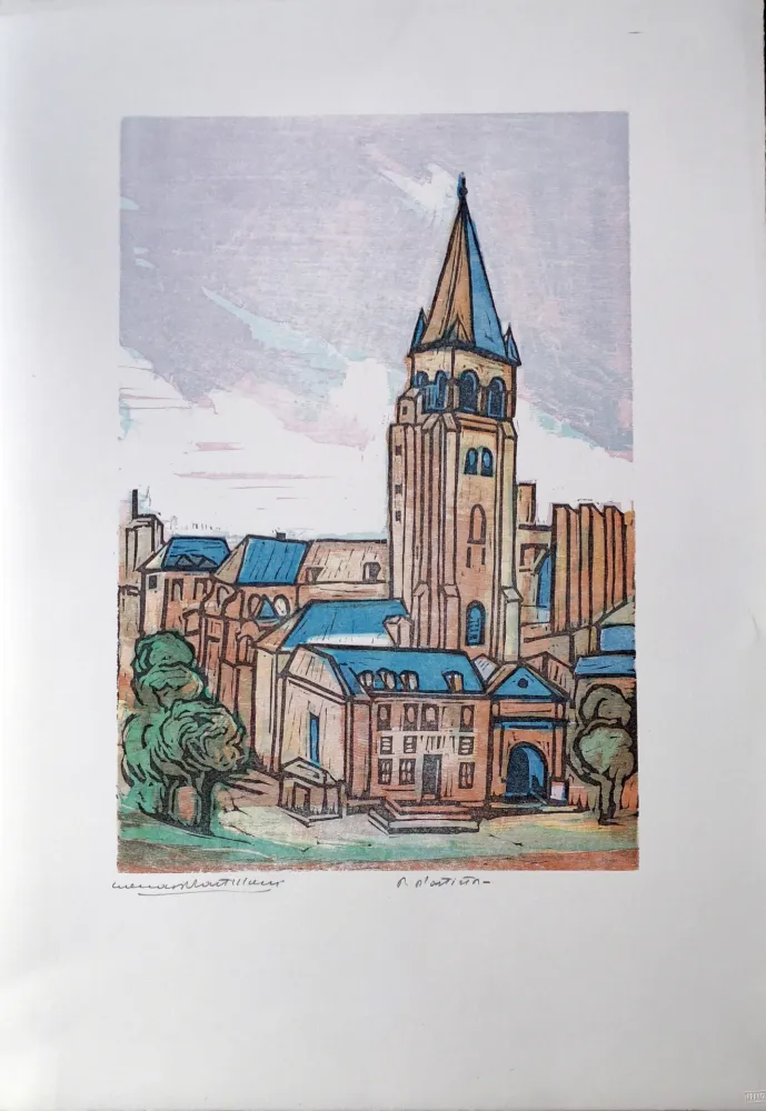 Linocut Castellani - Saint-Germain des prés