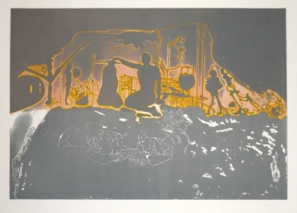 Etching And Aquatint Castillo - Jardin de noche