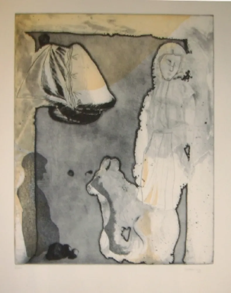 Etching And Aquatint Castillo - Joven am mar
