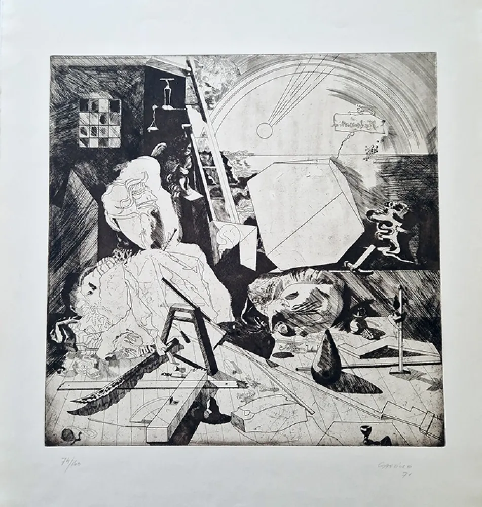 Etching And Aquatint Castillo - Melancolia