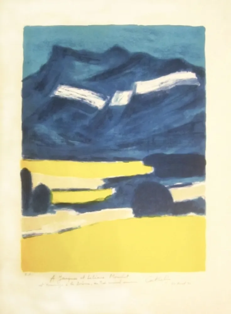 Lithograph Cathelin - Hommage à la Drôme