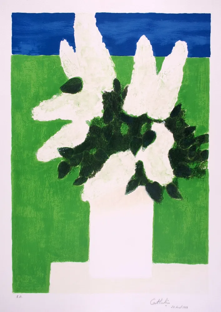 Lithograph Cathelin - Les Lilas - The Lilac