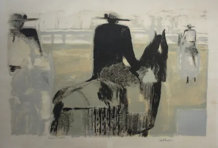 Lithograph Cathelin - Les picadors