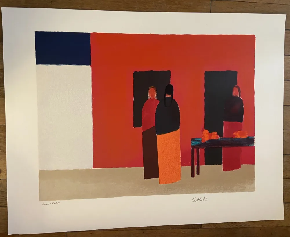 Lithograph Cathelin - RUE A PUERTO VALLARTA