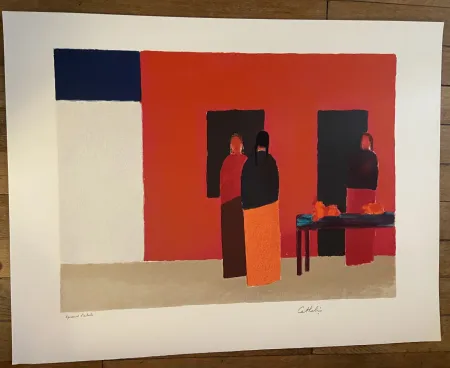 Lithograph Cathelin - RUE A PUERTO VALLARTA