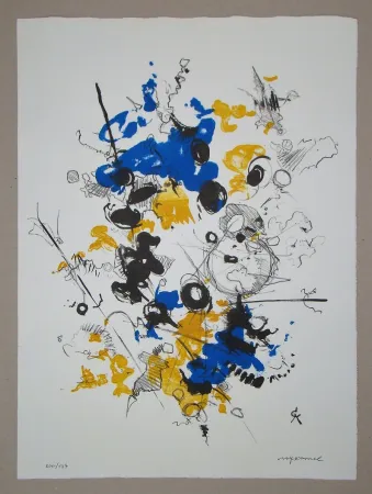 Lithograph Cavael - Abstrakte Komposition