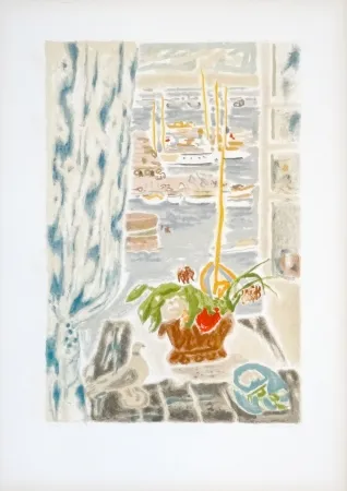 Lithograph Cavailles - Fenêtre grise