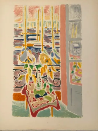 Lithograph Cavailles - Fenêtre ouverte