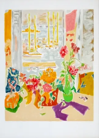 Lithograph Cavailles - Fenêtre ouverte