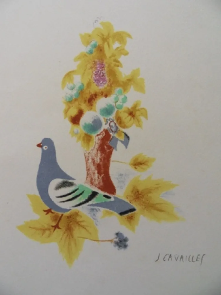 Lithograph Cavailles - Le Pigeon