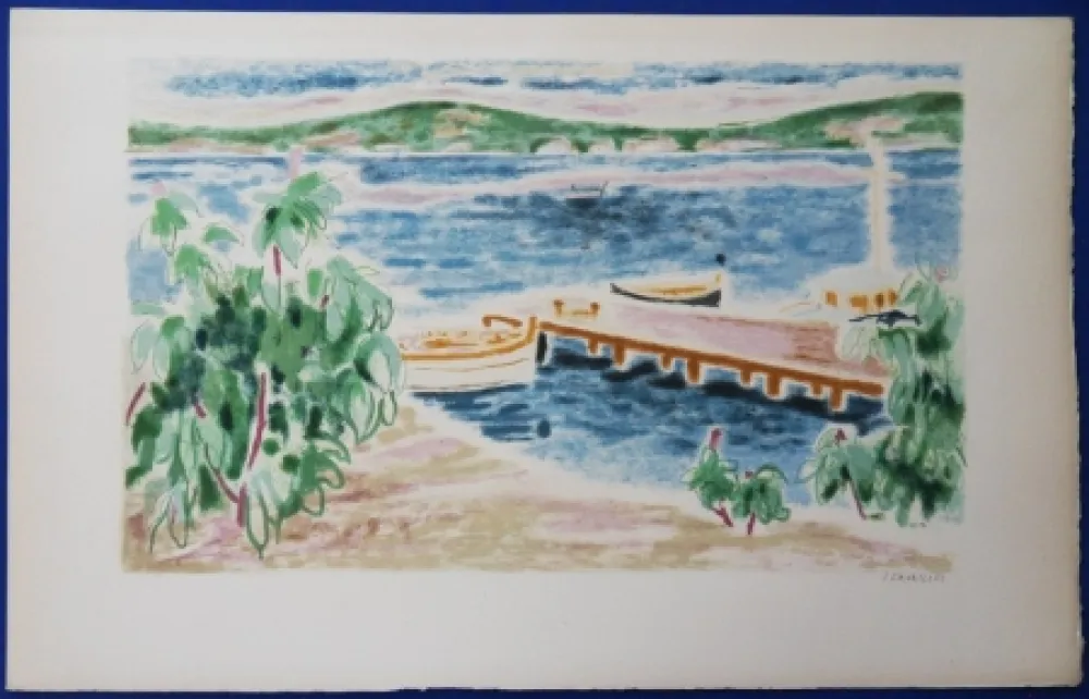 Lithograph Cavailles - Le Ponton