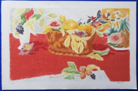 Lithograph Cavailles - Les Fruits