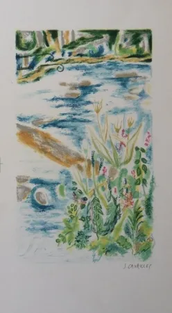 Lithograph Cavailles - L'Etang