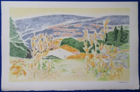 Lithograph Cavailles - Mas en Provence