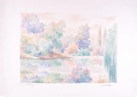Lithograph Cavalle - L'étang