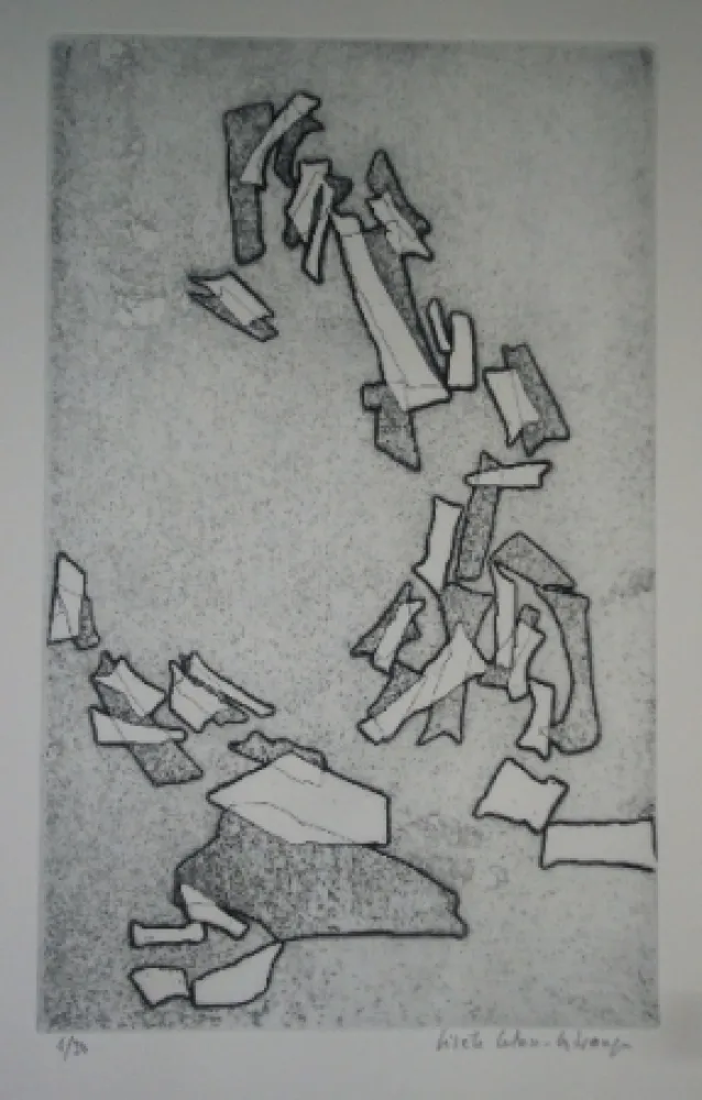 Engraving Celan Lestrange - Inachevé