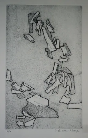 Engraving Celan Lestrange - Inachevé