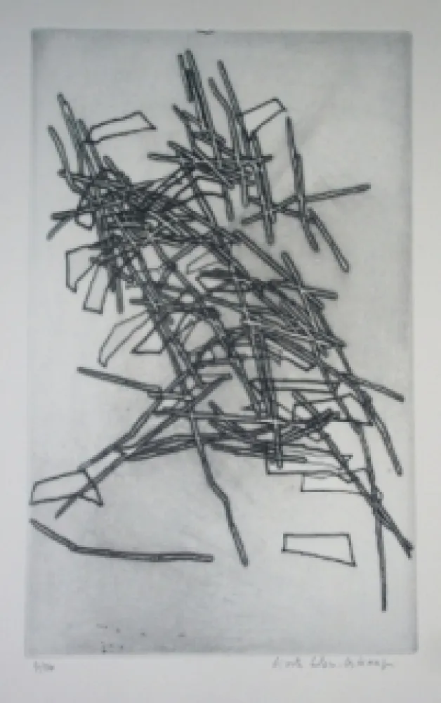 Engraving Celan Lestrange - Inachevé