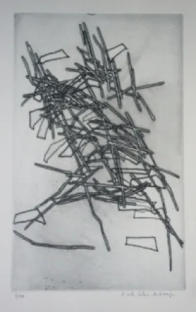 Engraving Celan Lestrange - Inachevé