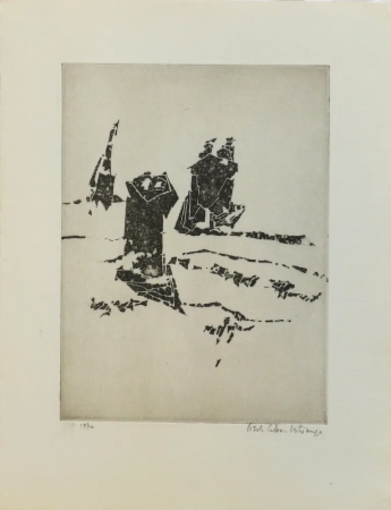 Etching Celan Lestrange - Sans titre