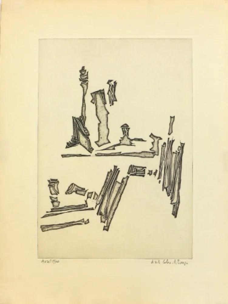 Engraving Celan Lestrange - Sans titre