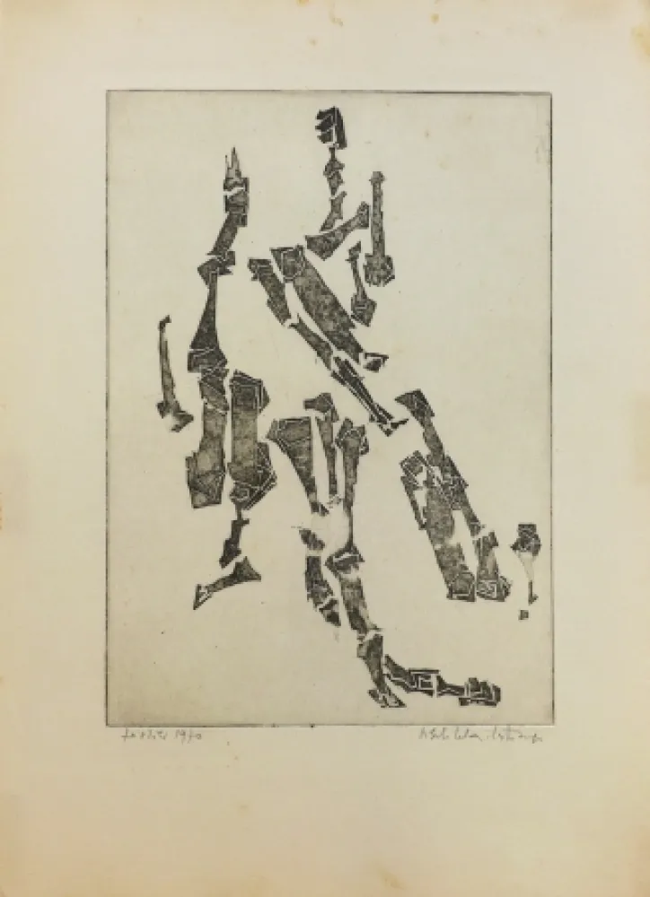 Etching Celan Lestrange - Sans titre