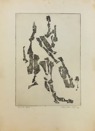 Etching Celan Lestrange - Sans titre