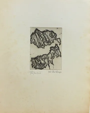 Etching Celan Lestrange - Sans titre