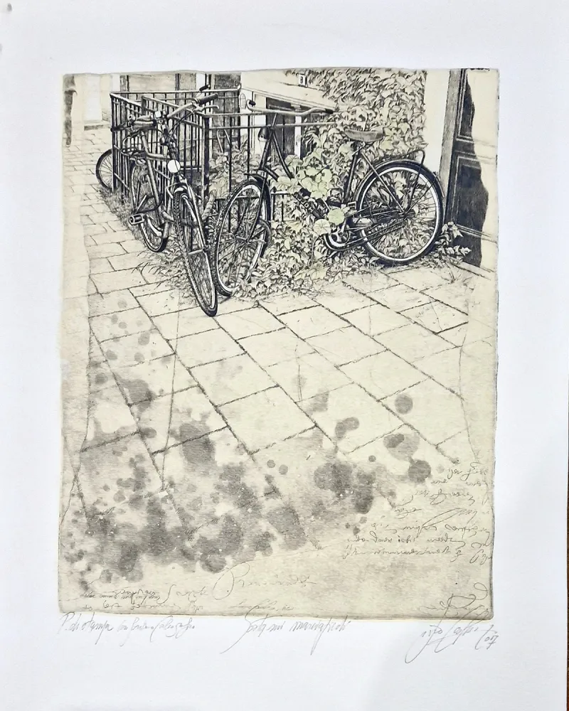 Etching And Aquatint Ceschin - Sosta sui marciapiedi
