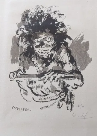 Woodcut Chadel - Mime