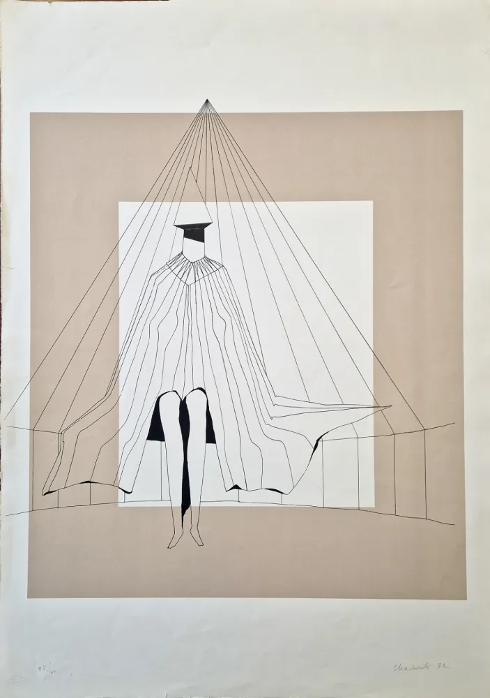 Lithograph Chadwick - Seated figure